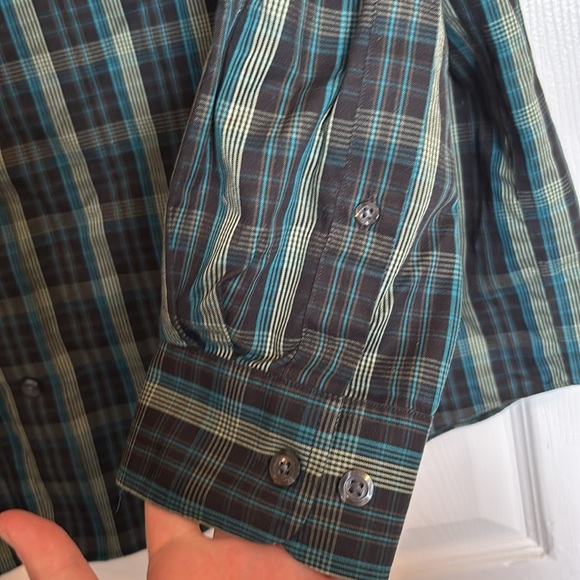 Duluth Trading Co men’s black plaid long sleeve button down shirt size large - Picture 5 of 9